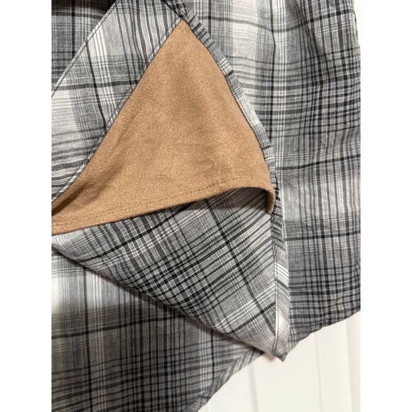 Men's Orvis Gray Plaid Button-Up Short Sleeve Shirt, Size XL - Picture 4 of 6